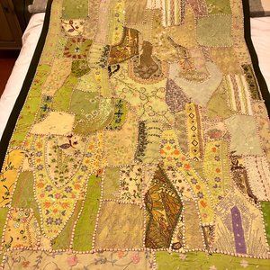 Beaded Sari Patchwork Tapestry